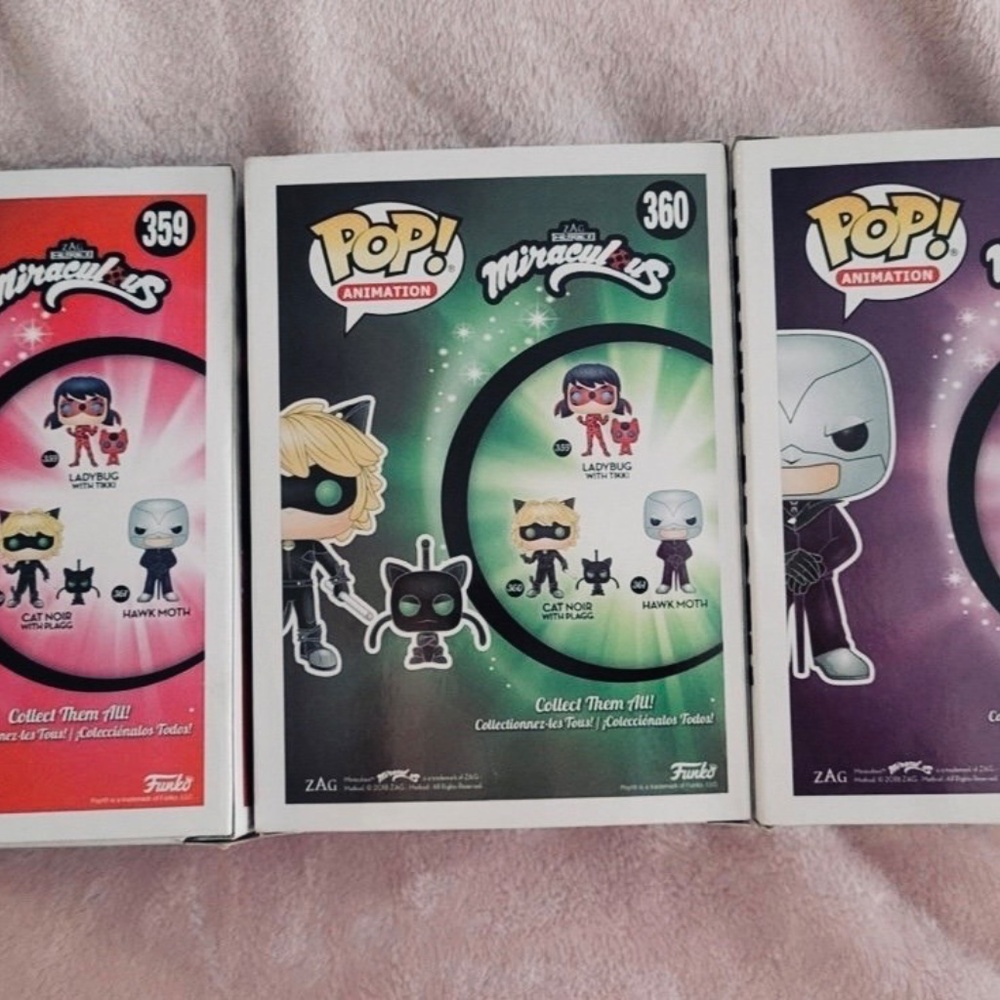 MIRACULOUS LADYBUG FUNKO POP TRIO! Includes Ladybug, Cat Noir and Hawk Moth - Picture 5 of 6